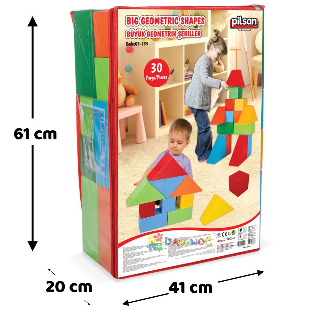 Velike kocke - Geometrijski oblici Pilsan 30 kom.