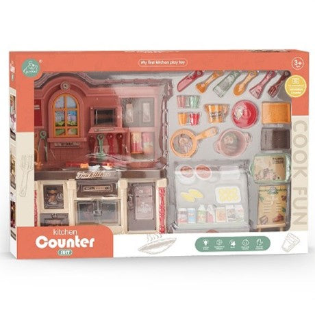 Mini kuhinjski set sa svetlom i zvukom + vitrina za kolače