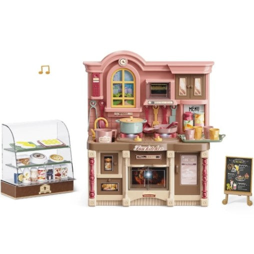 Mini kuhinjski set sa svetlom i zvukom + vitrina za kolače