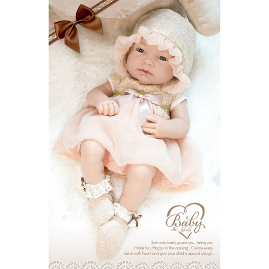 Lutka beba 40cm sa zlatnom haljinicom