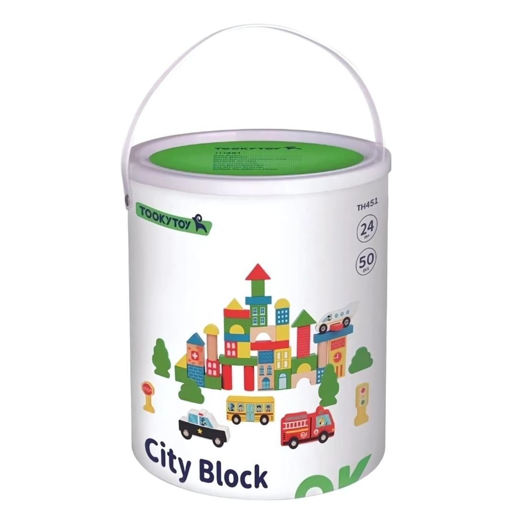 Drvene kocke grad 50 kom Tooky Toy