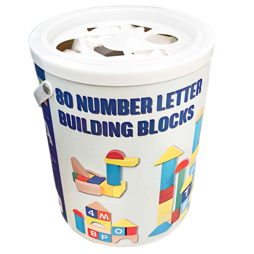 Set drvenih kockica - brojevi i slova 80 kom