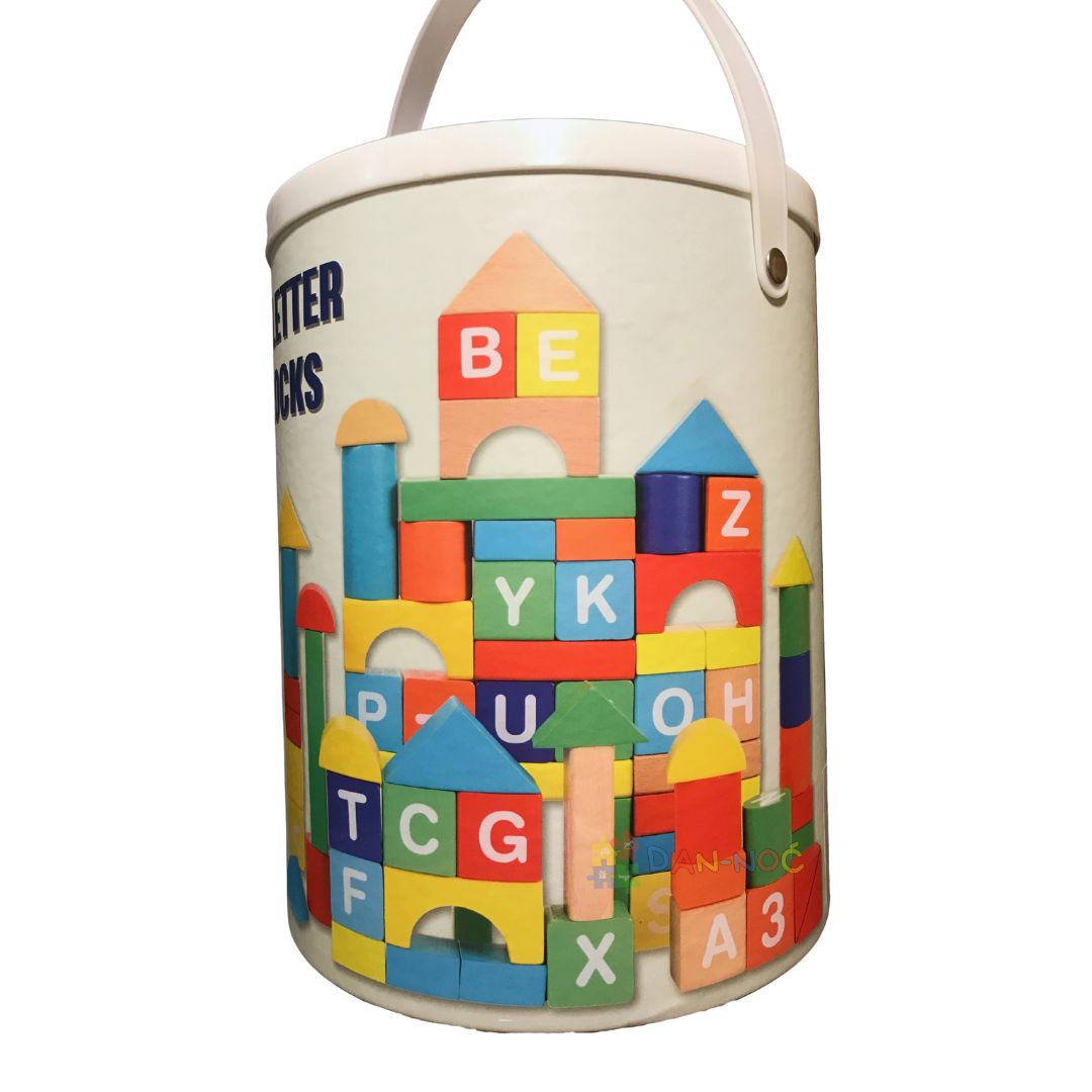 Set drvenih kockica - brojevi i slova 80 kom