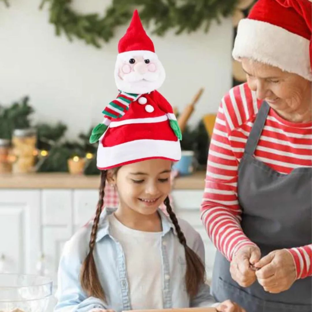 Interaktivna muzička novogodišnja kapa Deda Mraz