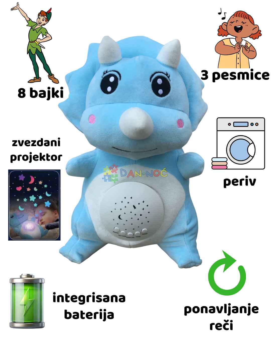 Drugarić Tin Tin - dinosaurus koji priča bajke na srpskom