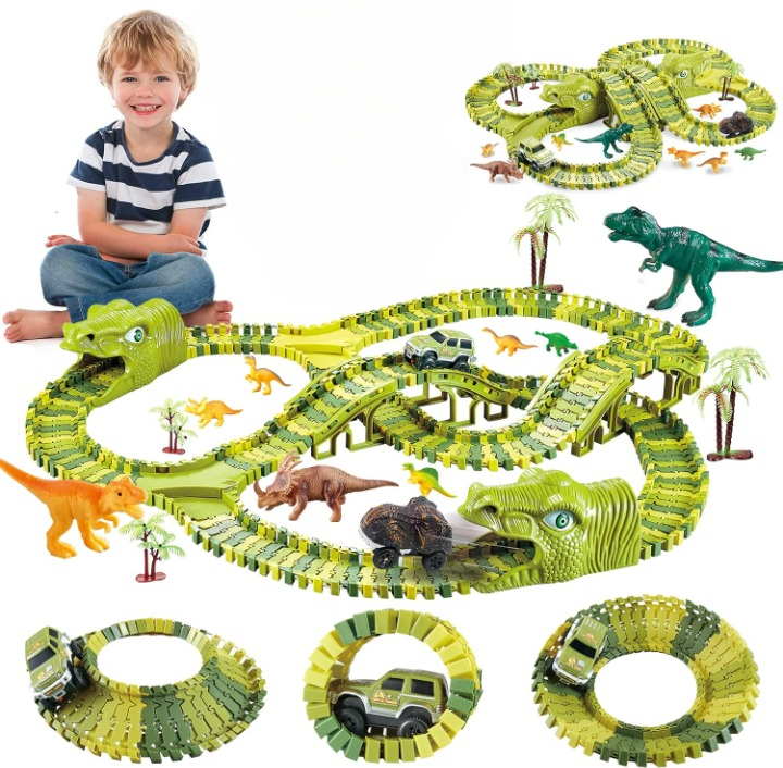 Magična staza Dino sa autićem i dinosaurusom - 140 delova