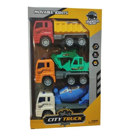 Set građevinskih vozila za decu – kiper, bager i mešalica u pakovanju, igračka za uzrast 3+