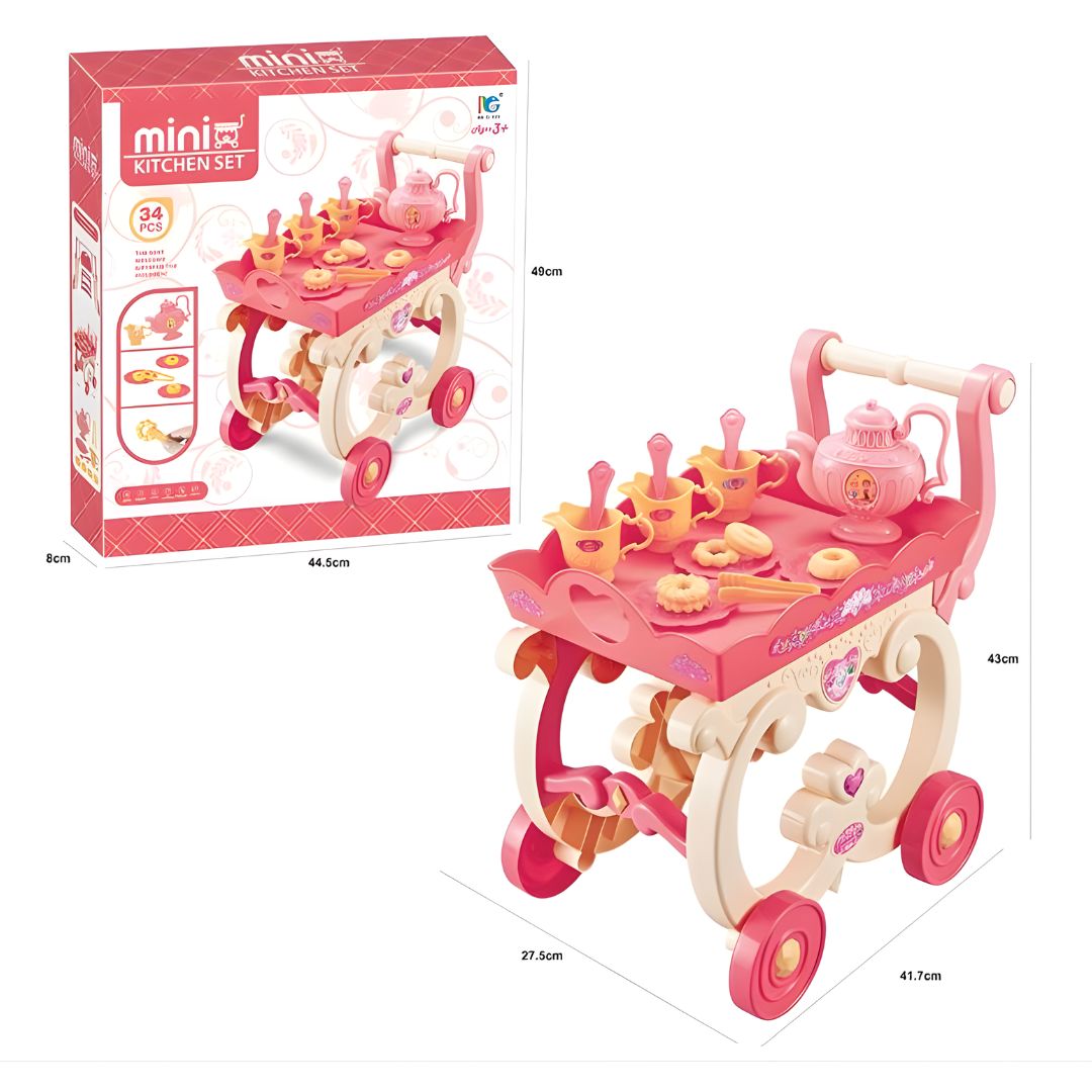 Kolica sa setom za serviranje čaja i kolača