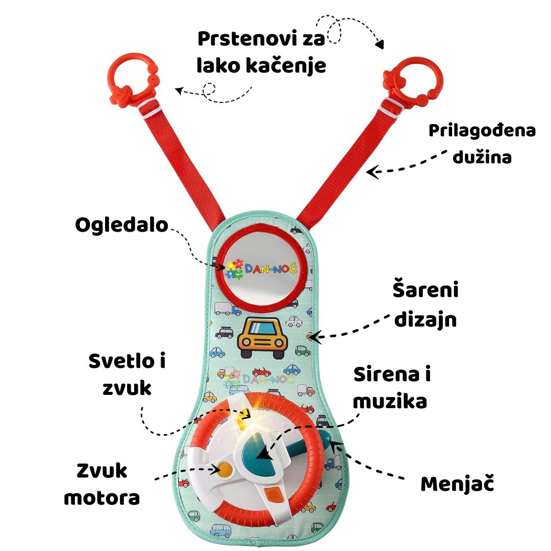 Auto volan za bebe sa svetlom i zvukom - za zabavno putovanje