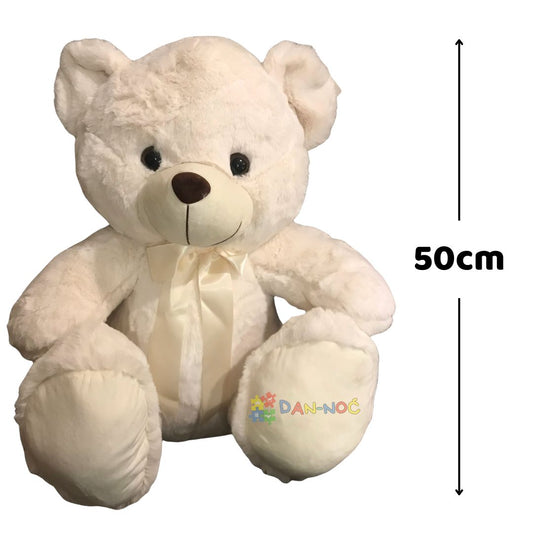 Plišani meda sa mašnom 50cm beli