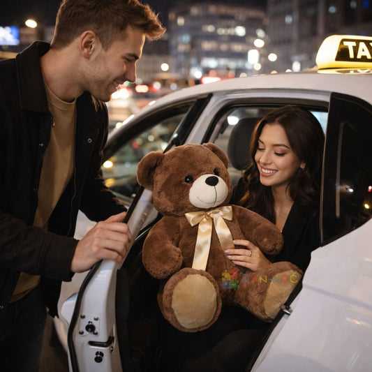 Plišani meda sa mašnom 50cm braon