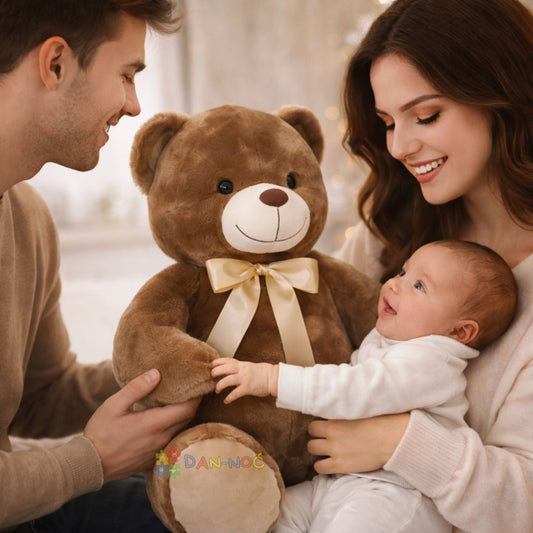 Plišani meda sa mašnom 50cm braon