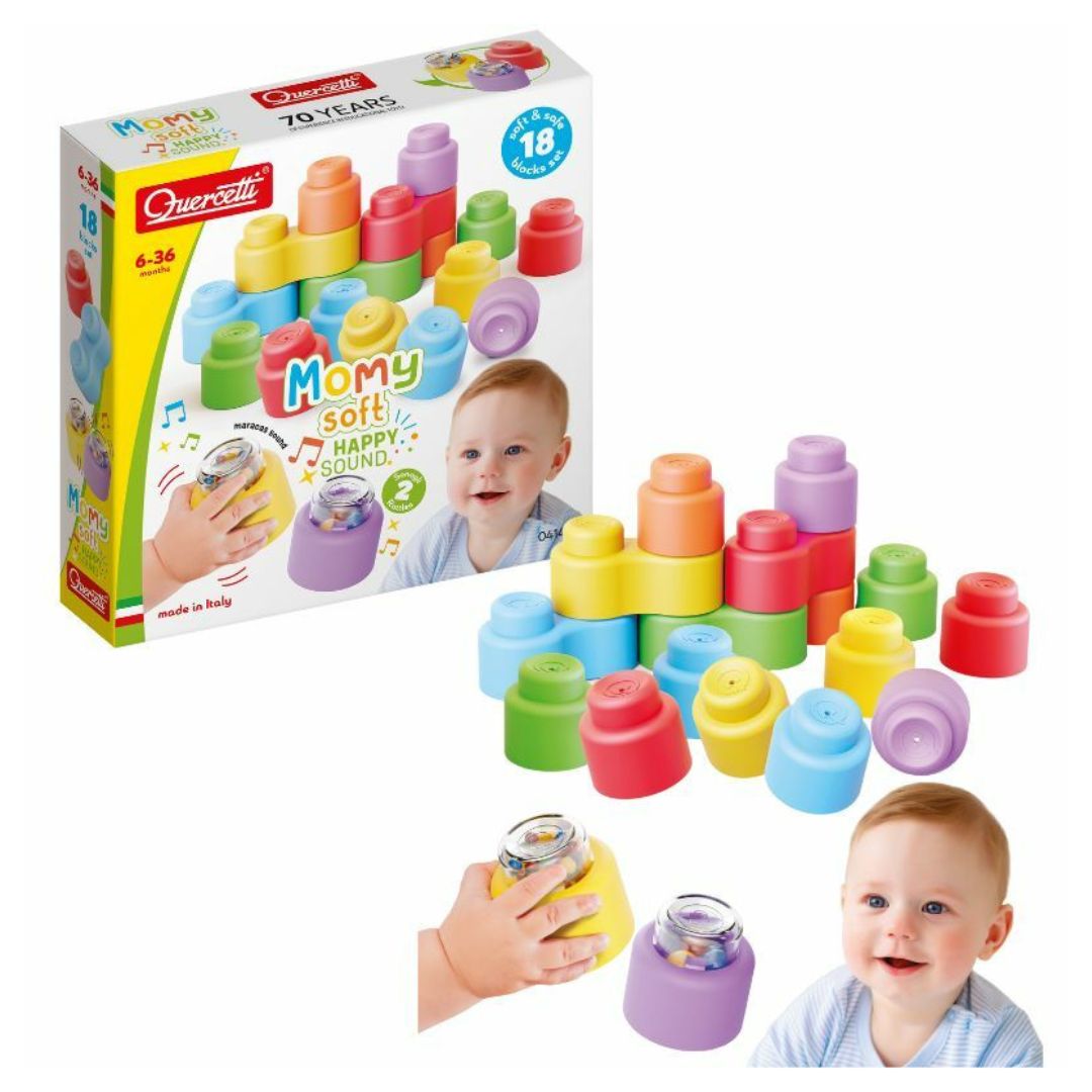 Mekane kocke Momy happy sound 18 kom Quercetti