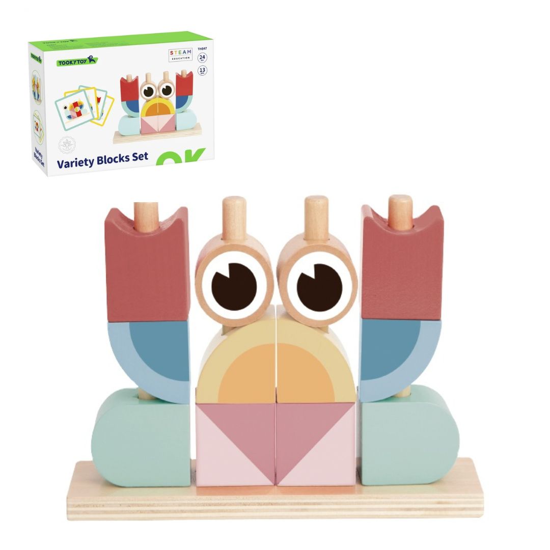 Tooky Toy Drvene kocke - Kreativni blokovi