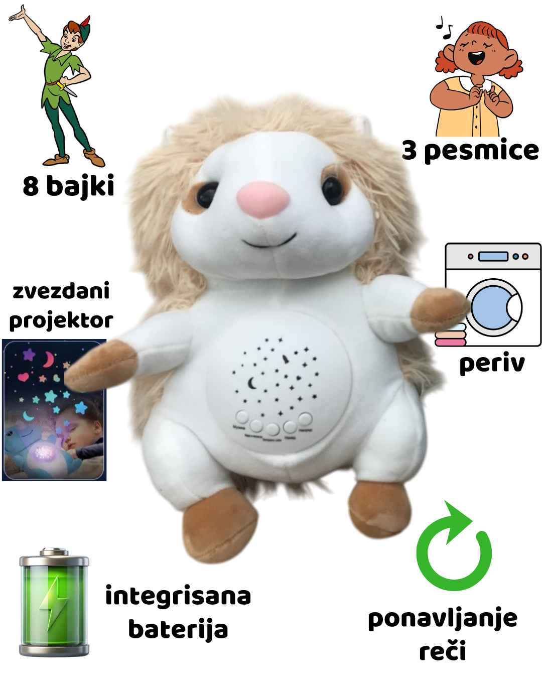 Drugarić Pepe - jež koji priča bajke na srpskom